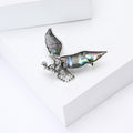 Abalone Shell Flying Eagle Brooch With Silver Tone Frame view 3