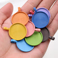 Colorful Round Cabochon Pendant Bases in Ten Options view 3