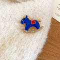Gold Enamel Horse Brooches Red Green Blue Pin Styles view 2