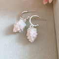 Textured Strawberry Drop Earrings in Five Candy Colors view 8