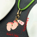 Eight Pink and Blue Baby Bottle Footprint Keychain Designs view 6