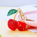 Jeweled Heart Cherry Keychain with Plain Fortune and Braided Loop Options view 2