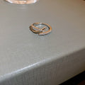 Two Silver Tone Open Rings With Overlapping Crystal Bands view 7