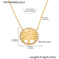 Crystal Rimmed Tree of Life Necklace and Bracelet in Gold Tone view 6