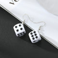 Silver Tone Translucent Resin Dice Hook Earrings in Nine Colors view 5
