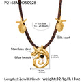 Gold Hammered Charm Silk Scarf Necklaces Starfish Circles Pearls view 10