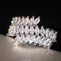 Silver-Tone Marquise Cubic Zirconia Cluster Ring, Sizes 6–10 view 2