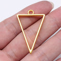 Open Inverted Triangle Resin Frame Charms in 4 Finishes for Jewelry Making view 1