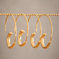 Spiral Wire Hook C Hoop Earrings in Gold and Silver Tone view 3