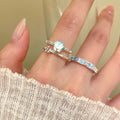 Blue Enamel Starfish Pearl Open Rings Silver Ocean Two Styles view 2