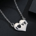 Metal Heart LOVE Pendant Necklace Gold and Silver Tones view 4