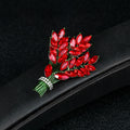 Green Purple Wheat Crystal Enamel Two Designs Metal Brooch Pin view 5
