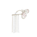 Butterfly Wing Crystal Look Long Tassel No Piercing Ear Clip view 5