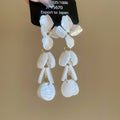 Floral Stud Earrings with Layered Round Disc Drops in Two Colors view 6