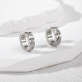 Gold and Silver Tone Patterned Huggie Earrings in Ten Styles view 12