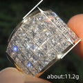 Wide Grid Crystal Statement Ring in Silver Tone With Clear Crystal Accents view 4
