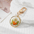 Round Resin Dried Flower Keychains Gold Clasp 8 Colors view 12