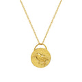 Double-Sided Bird Disc Pendant Necklace Gold Steel Tone view 5