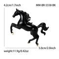 Black Red Enamel Rearing Horse Brooch Gold Hoof Pin view 6