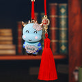 Jeweled Smiling Cow Car Hangers in Five Colors with Red Tassels view 4