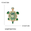 Jeweled Enamel Sea Turtle Brooch in Blue or Green Colorways view 7