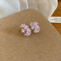 Round Enamel Flower Hoop Earrings In Three Bright Colors view 8