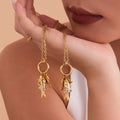 Gold Fish Seahorse Star Ocean Charm Necklace And Earrings view 2