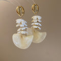 Acrylic Wave Petal Drop Earrings and Beaded Necklaces view 5