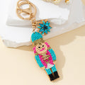 Beaded Nutcracker Soldier Charm Keychain Four Colors view 3