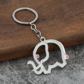 Elephant Outline Enamel Keychains in Six Color and Finish Styles view 4