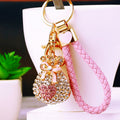 Jeweled Heart Fortune Pouch Keychains with Braided Wrist Loops view 8