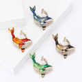 Enamel Whale Brooch with Crystal Spray In 4 Color Variants view 2