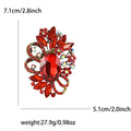 Crystal Loop Leaf Brooch with Faceted Stones for Jackets and Scarves view 9
