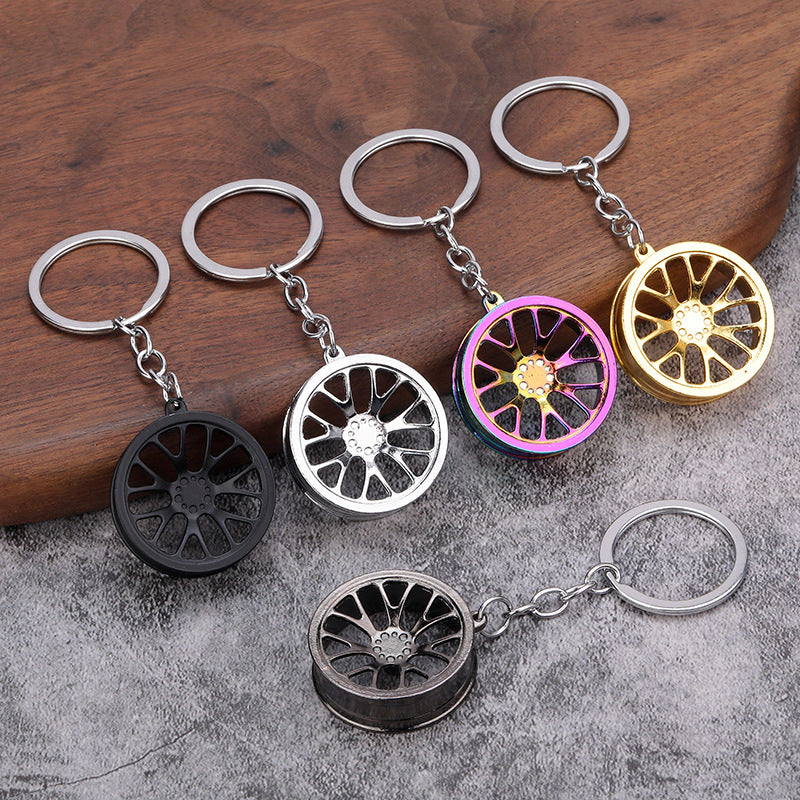 Creative Alloy Wheel Metal Keychain Car Hanging Accessory