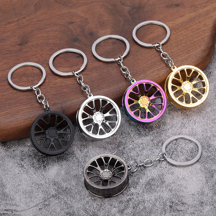 Creative Alloy Wheel Metal Keychain Car Hanging Accessory