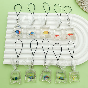Fish Charm Keychains in 19 Pictured Variations for Bags and Keys