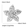 Open Petal Crystal Flower Brooch in Three Metal Tones view 8