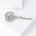 Dandelion Stem Brooch with Polished Metal and Decorative Accents view 3