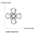 Baroque Pearl Cross Brooch Star Accents Gold Silver view 6