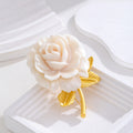 Gold Tone Rose Metal Brooch Pin for Jackets and Lapels view 4