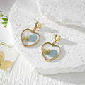 Gold Heart Dried Flower Resin Stud Earrings Seven Styles view 8