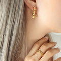 Graduated Ball Drop Stud Earrings Gold Or Steel Tone view 4
