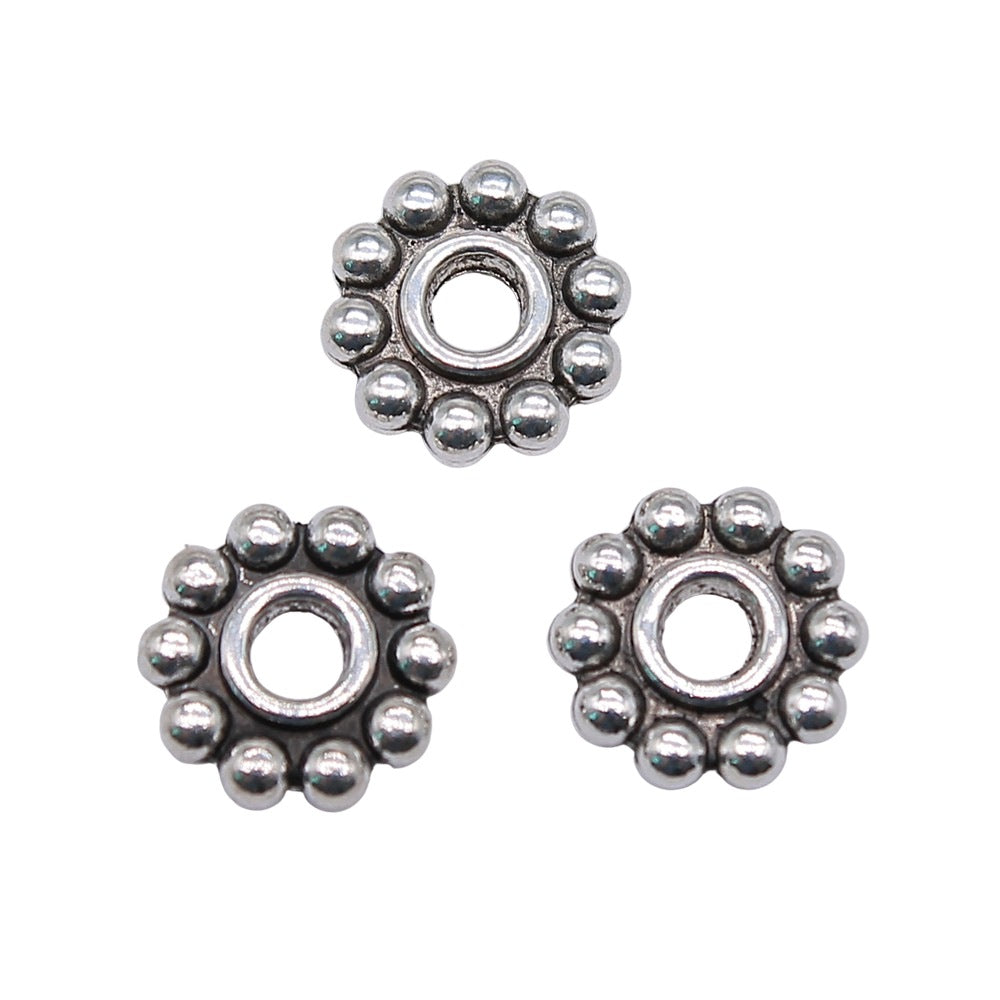 10x10x2mm 0.7g Multicolor Zinc Alloy Spacer Beads with Small Hole for DIY Bracelet Jewelry Making