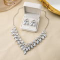 Five Color Marquise Fringe Necklace and Earring Jewelry Sets view 9
