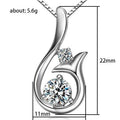 Silver Mermaid Tail Clear CZ Pendant Necklace Alloy view 3