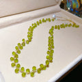 Translucent Green Crystal Bead Necklace with Gold Tone Clasp view 6