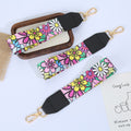 Floral Print Canvas Wrist Strap With Gold Tone Swivel Clasp view 2