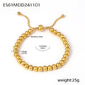 Gold Steel Bead Sliding Bolo Bracelets 6mm and 4mm view 6