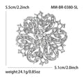 Crystal Round Floral Brooch In 3 Styles With Polished Metal Details view 5
