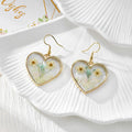 Heart-Shaped Pressed Flower Drop Earrings in Four Designs view 6